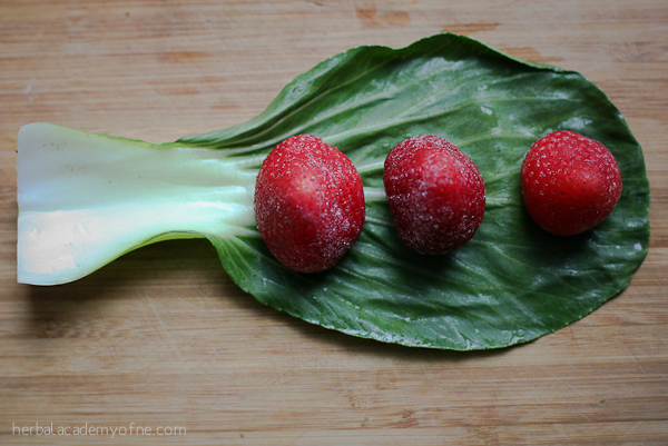 bok choy and berries