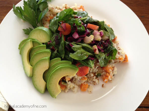 Quinoa and greens salad