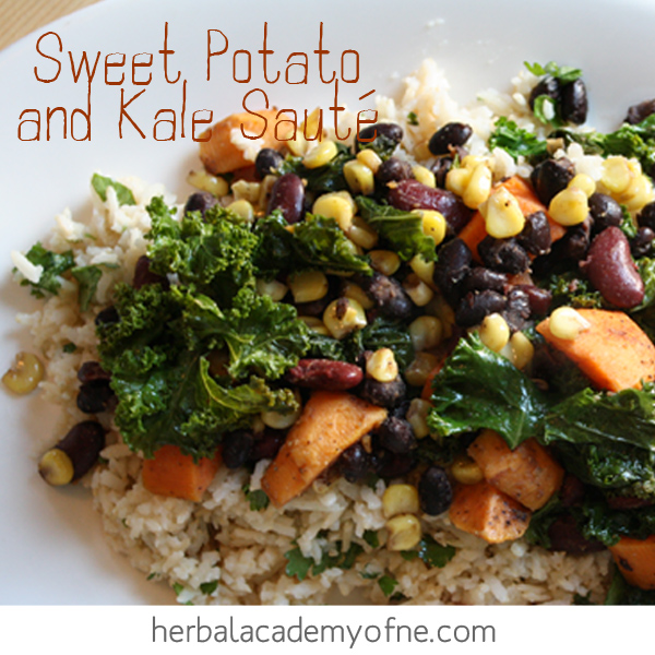 sweet potato and kale saute