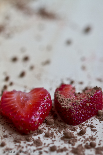 heart-shaped strawberries 