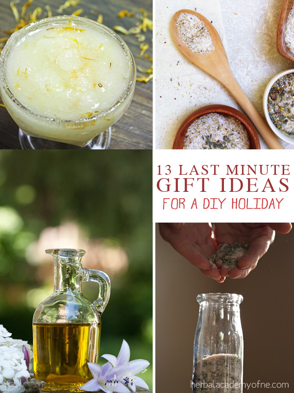 13 Last Minute Gift Ideas to Make at Home | Herbal Academy | These last minute gift ideas are thoughtful, homemade options using herbs. Each gift is easy to make and fairly inexpensive. Enjoy and happy gifting!