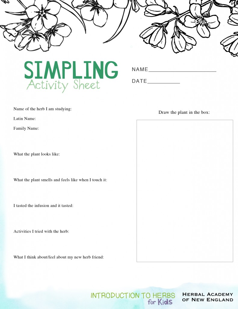 Simpling Activity Sheet