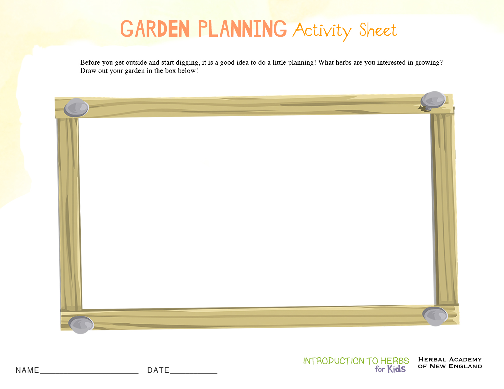 Garden Planning Sheet Printable - Kid's Herb Series