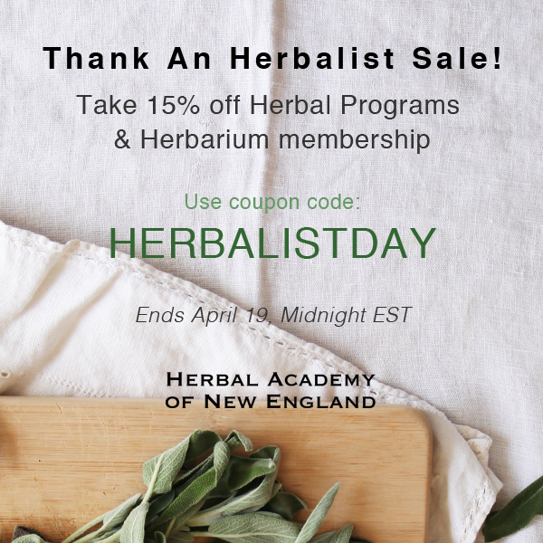 Herbalist Day Coupon at the Herbal Academy of New England