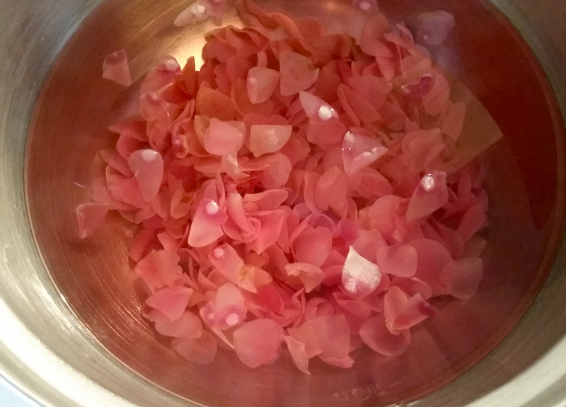 Making Rose Petal Water -rose petals cooling