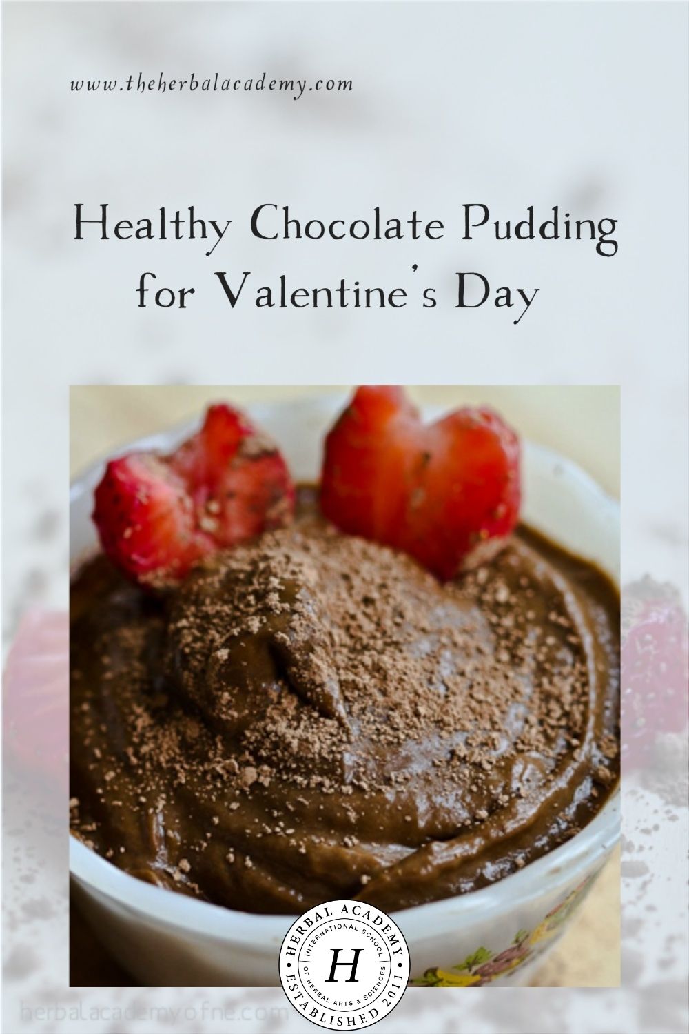 Healthy Chocolate Pudding for Valentine's Day | Herbal Academy | A raw vegan chocolate pudding for V-Day made with avocados and bananas. This rich, healthy chocolate pudding doesn't compromise taste either!