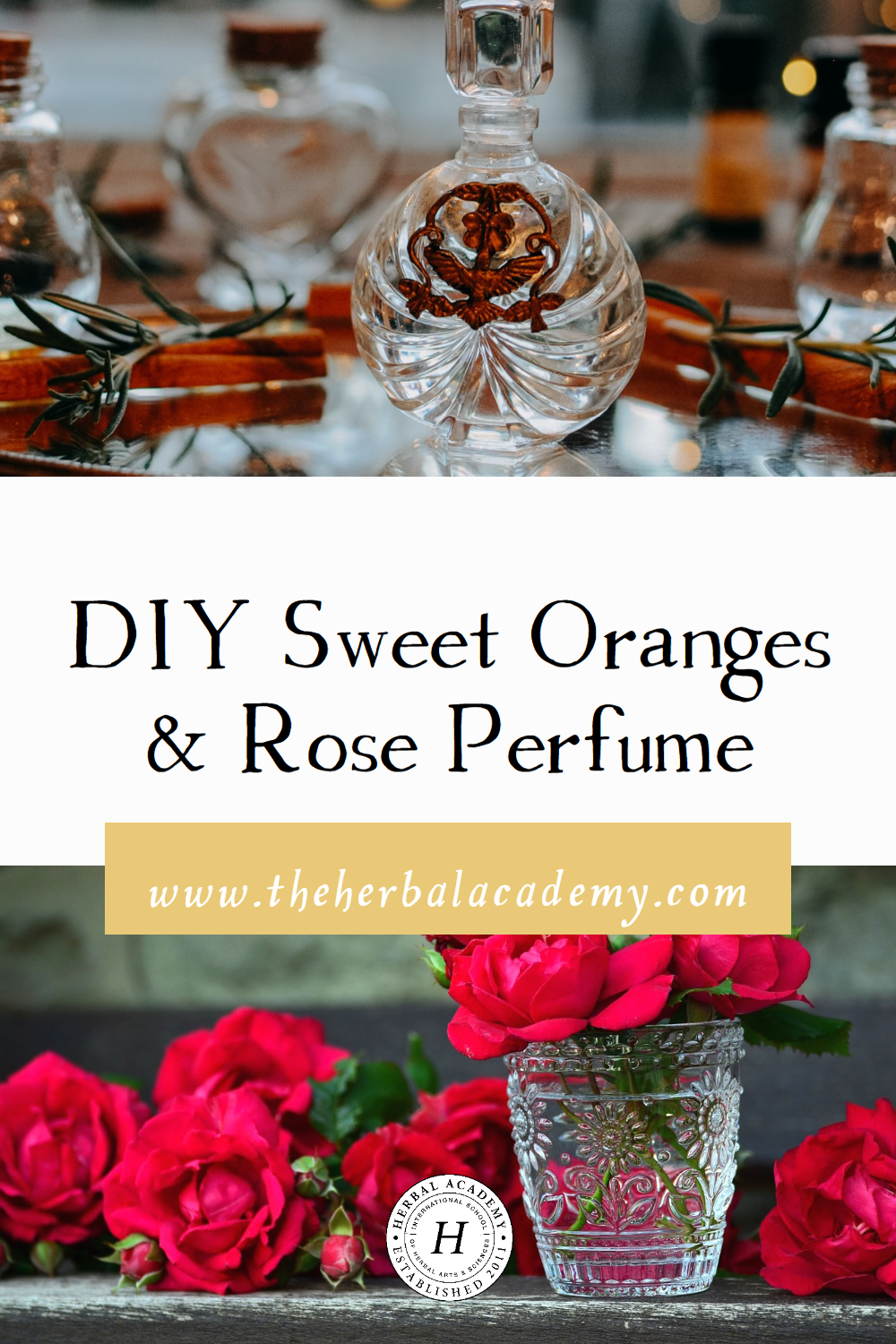 This sweet orange and rose perfume will help brighten your mood, relax, and bring sunshine on a rainy day.