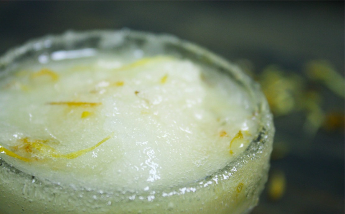 close up of calendula sugar scrub