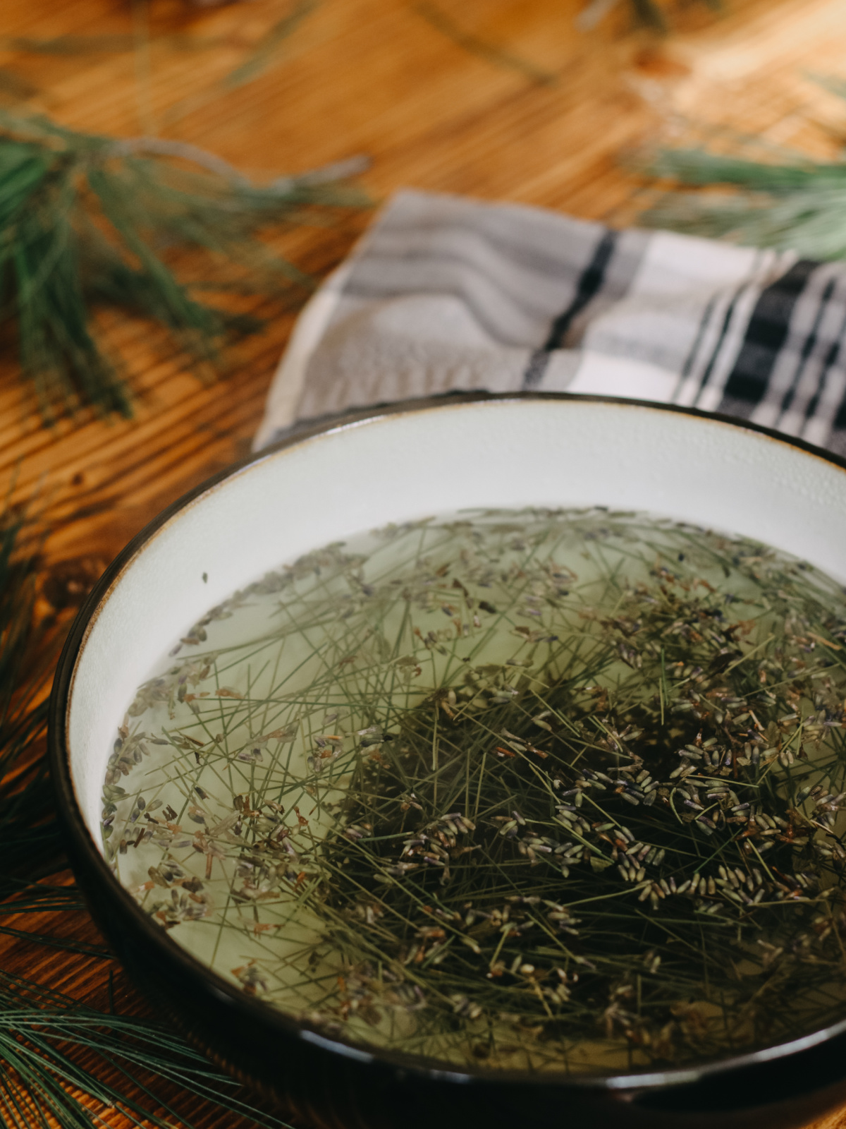 bowl of herbal steam