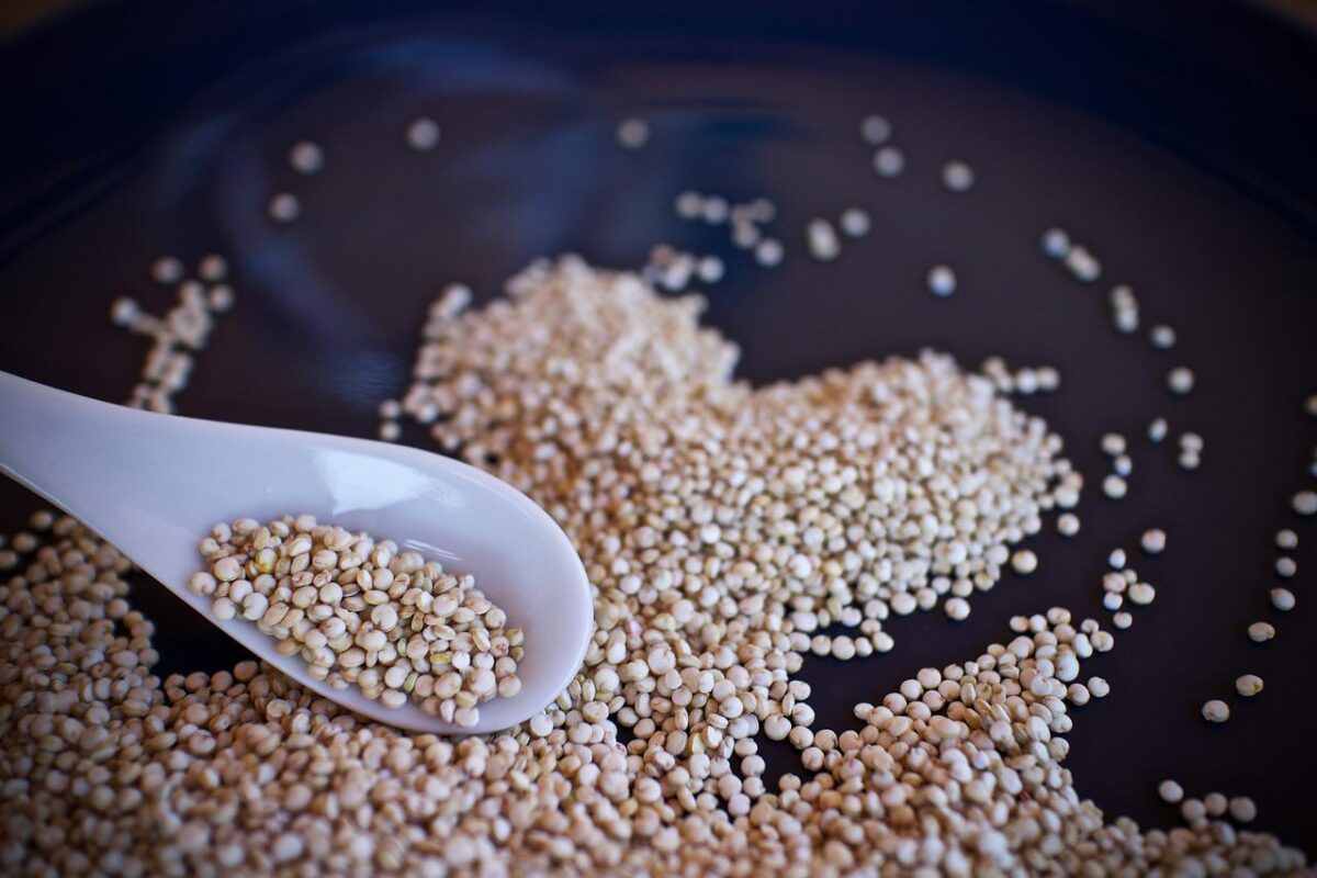 quinoa shaped in a heart