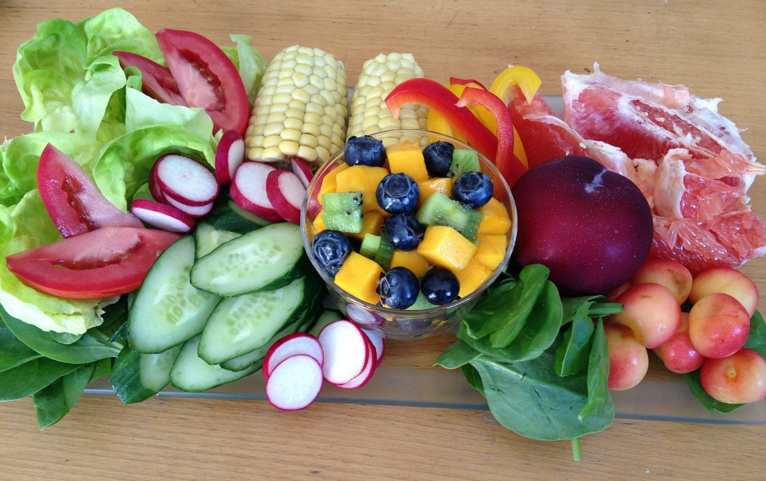 fruit and vegetables on a table