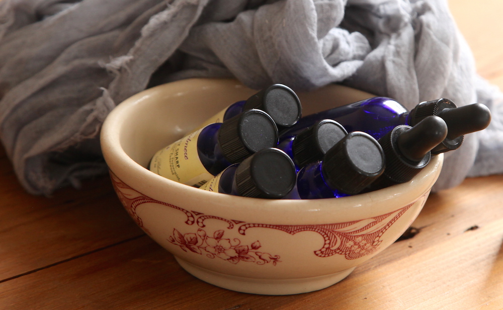 bowl of essential oils