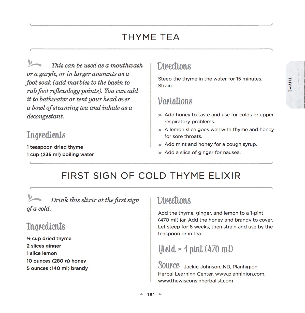 Healing Herbs Recipe – Thyme Tea and Thyme Elixir