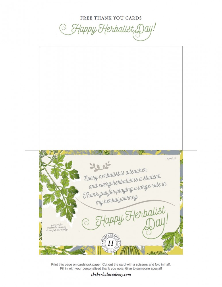 Herbalist Day - Free Thank You Cards by Herbal Academy 4
