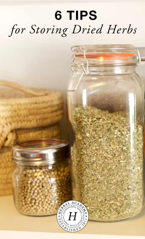 storing dried herbs