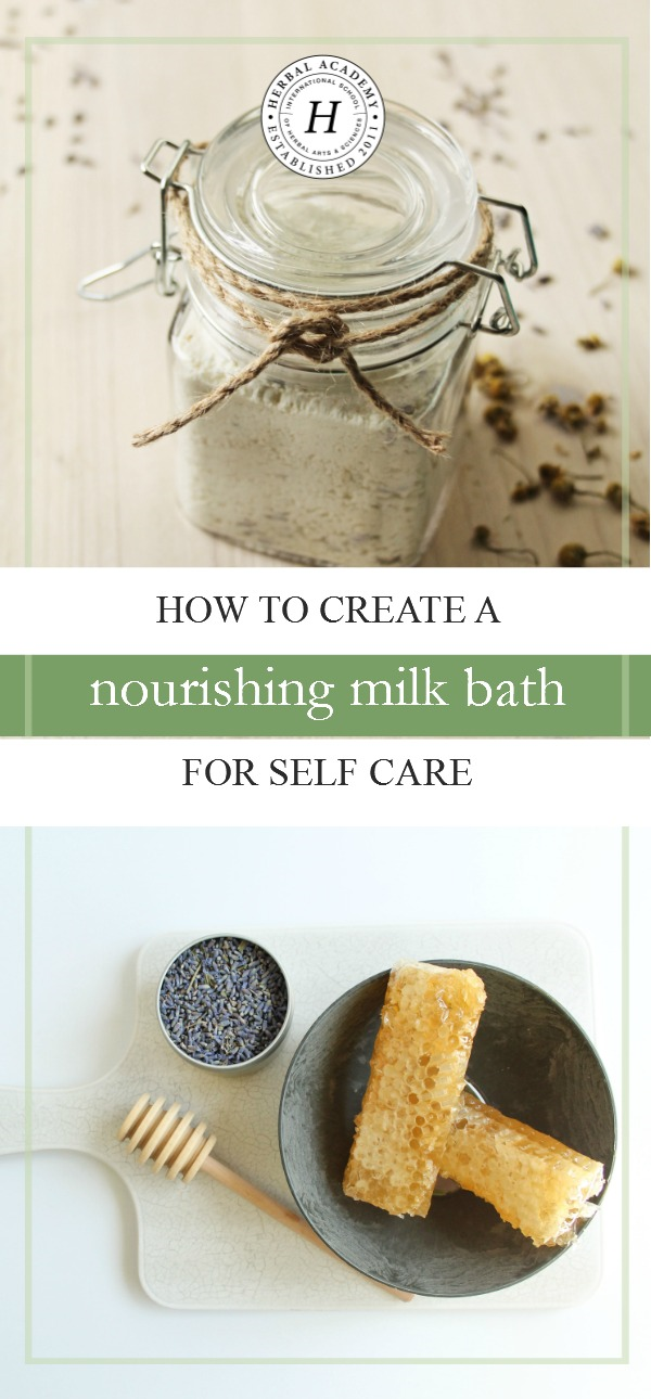 How To Create A Nourishing Milk Bath For Self Care | Herbal Academy | Would you like to create your own oasis of self care? Let us show you how with this relaxing and nourishing milk bath recipe!