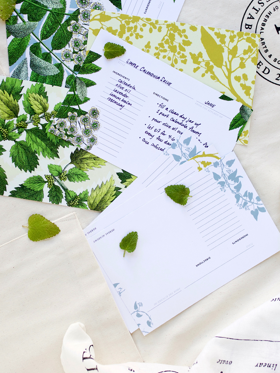 Botanical Design Recipe Cards in the Herbal Academy Goods Shop