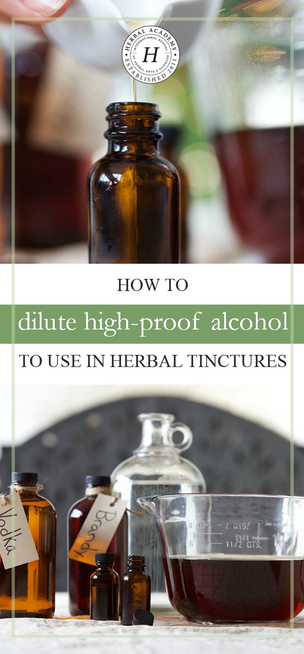 How To Dilute High-Proof Alcohol To Use In Herbal Tinctures | Herbal Academy | If you find yourself out of your favorite variety of alcohol and you want to make an herbal tincture, here's how to dilute high-proof alcohol in its place!