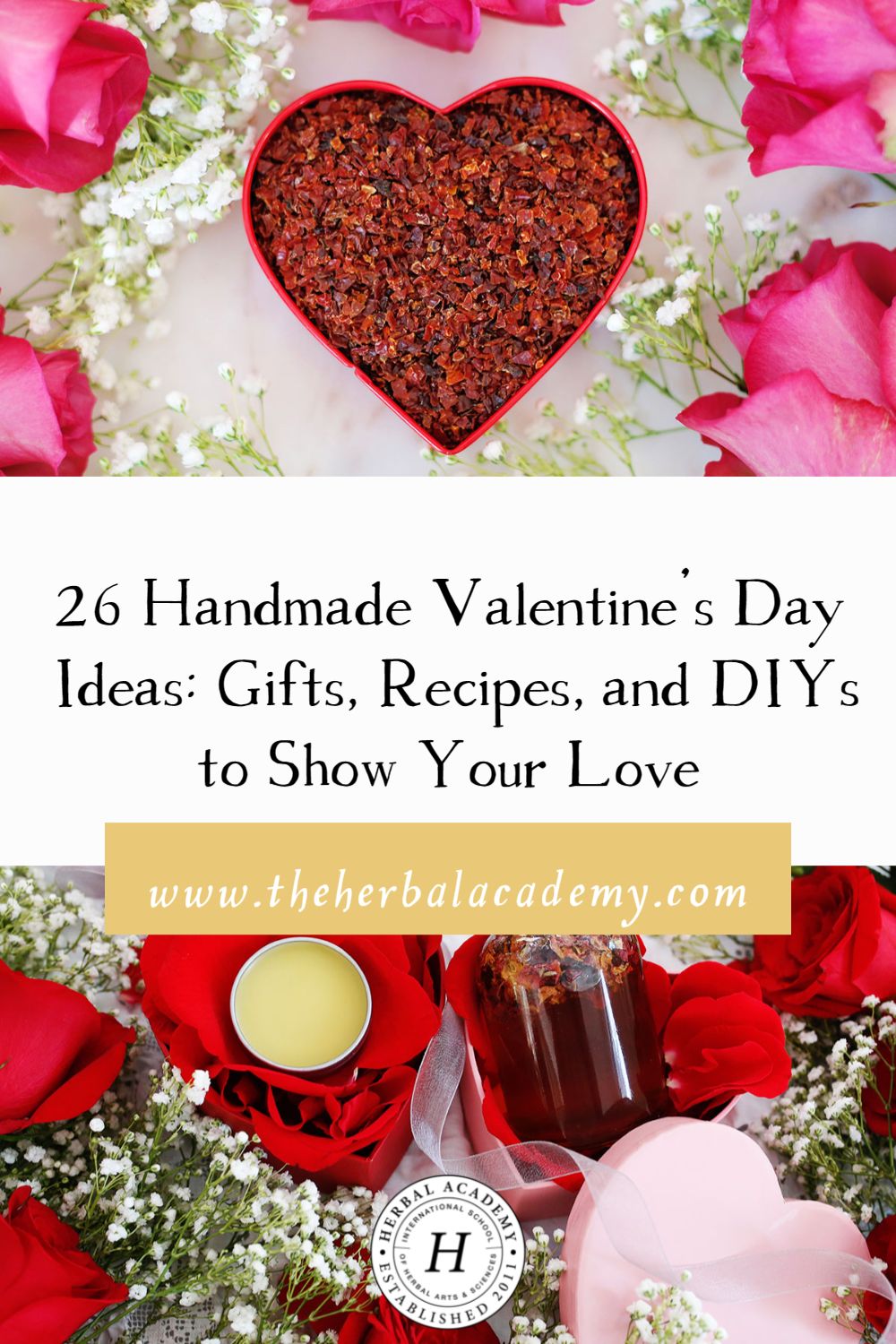 26 Handmade Valentine's Day Ideas: Gifts, Recipes, and DIYs to Show Your Love | Herbal Academy | We have pulled together 26 handmade Valentine’s Day ideas that will help you find the perfect floral gift as well as unique herbal-inspired ways to celebrate this day of love!
