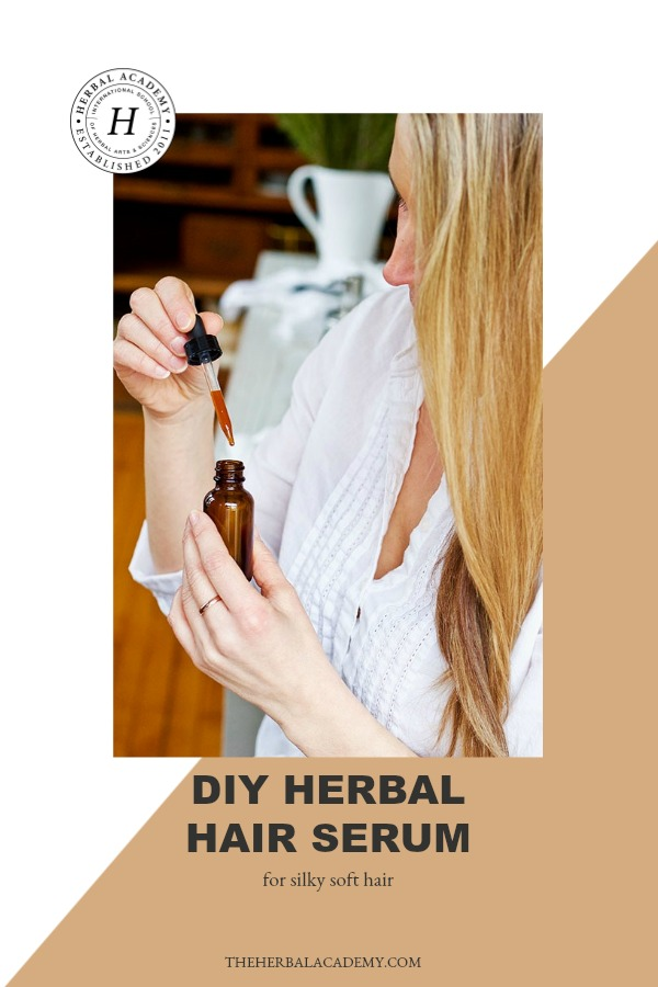 DIY Herbal Hair Serum For Silky Soft Hair | Herbal Academy | Are you curious how to attain naturally soft hair? Read on to learn how to make a DIY herbal hair serum for silky soft hair at home.