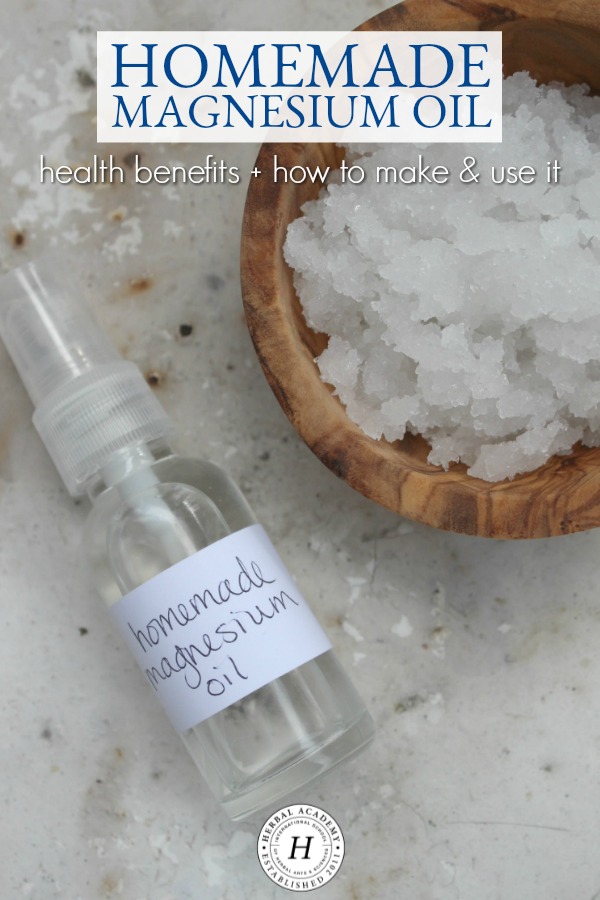 How To Make & Use Homemade Magnesium Oil | Herbal Academy | Magnesium is an essential nutrient that can be used internally or externally for health purposes. Learn how to make a homemade magnesium oil in this post.