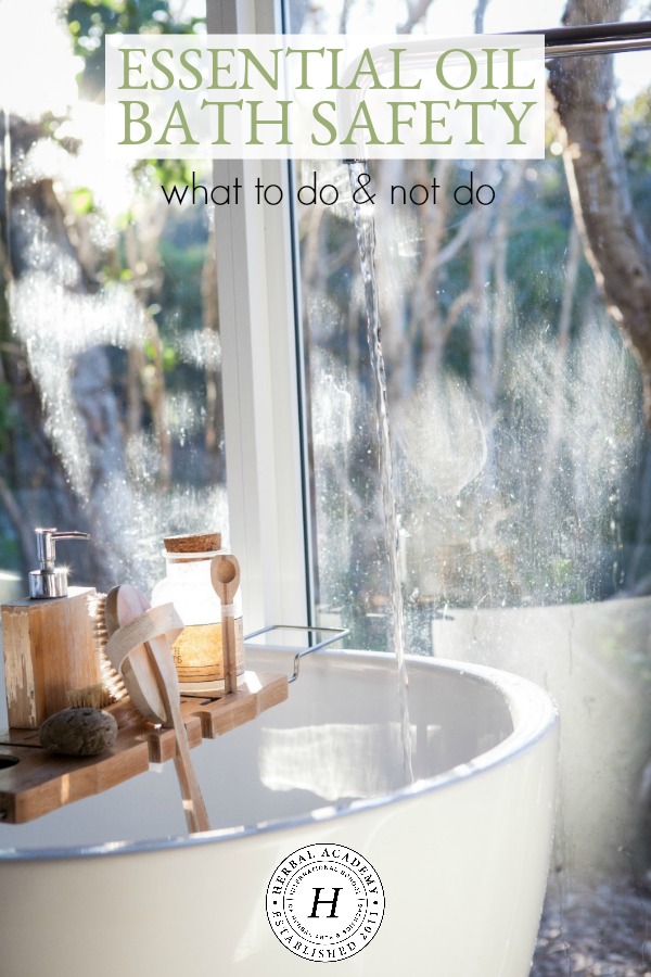Essential Oil Bath Safety: What To Do & Not Do | Herbal Academy | If a warm bath with essential oils helps you destress at the end of the day, here are some essential oil bath safety tips to keep you safe while you relax.