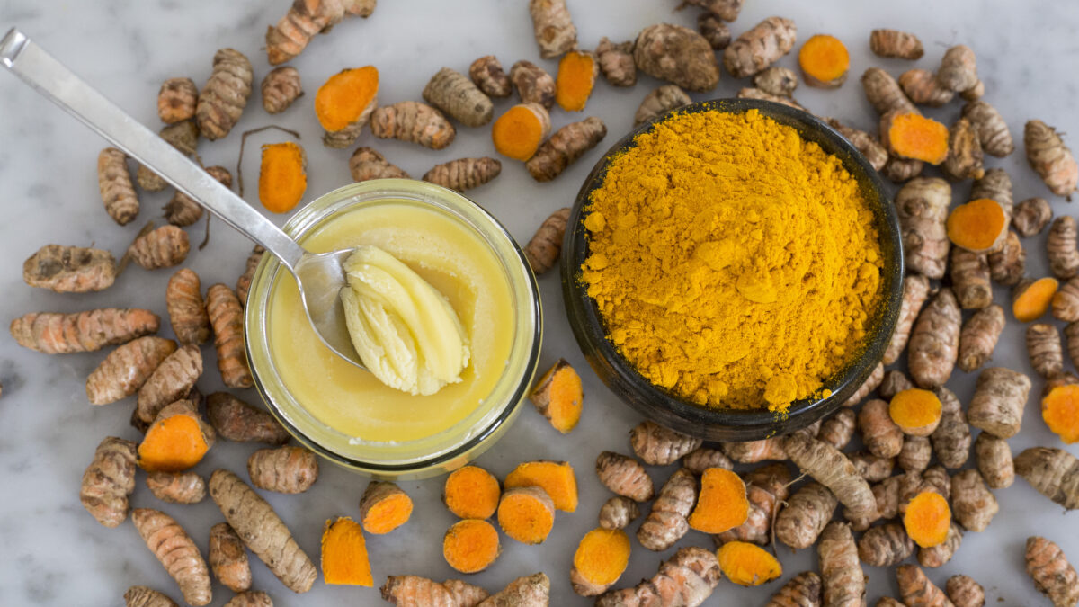 turmeric and ghee in bowls