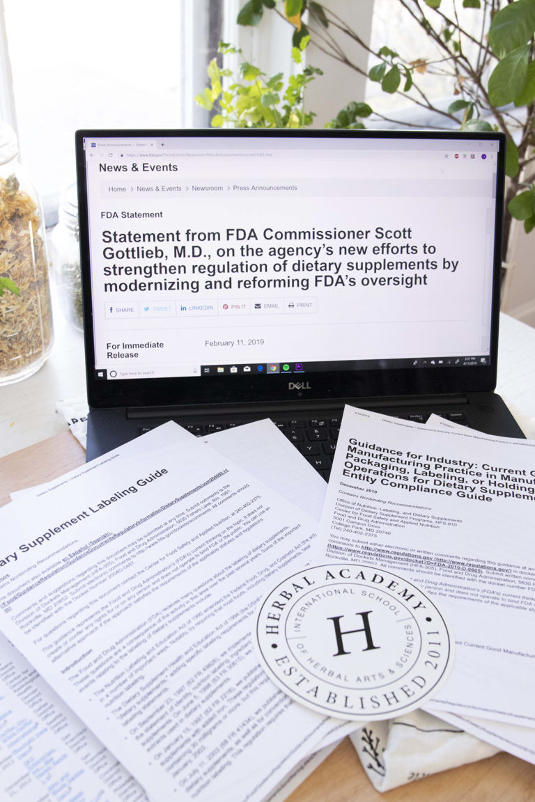 What FDA Dietary Supplement Regulations Mean For Herbalists