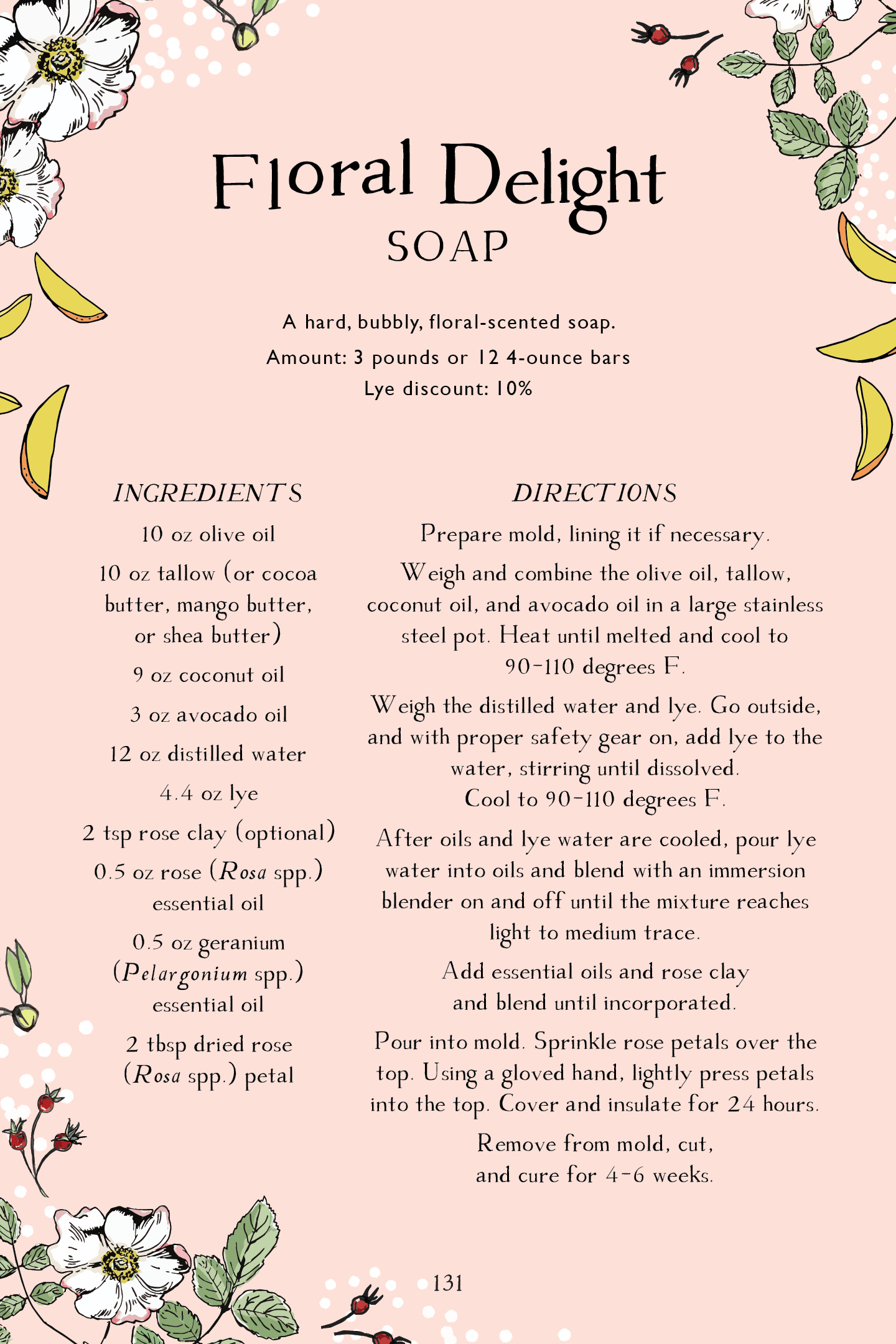 Botanical Skin Care Recipe Book Page Preview – Floral Delight Soap