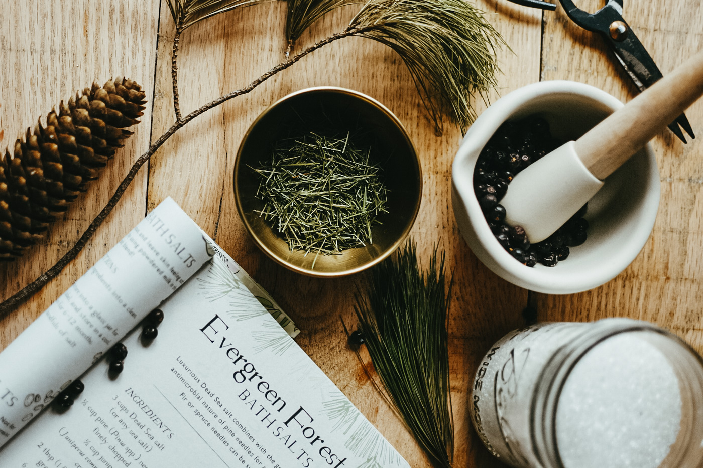 ingredients for herbal bath salts