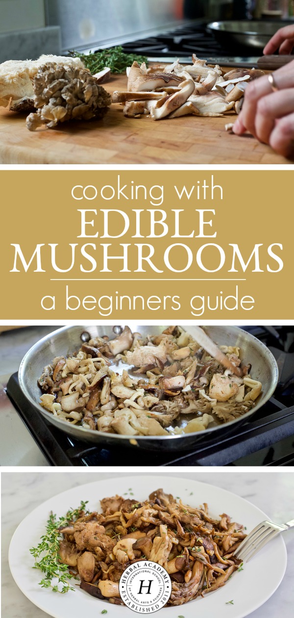 Cooking With Edible Mushrooms: A Beginner’s Guide | Herbal Academy | Learn a few tricks of the trade in regards to cooking with edible mushrooms, and get some sample recipes to make to see how good mushrooms can be!