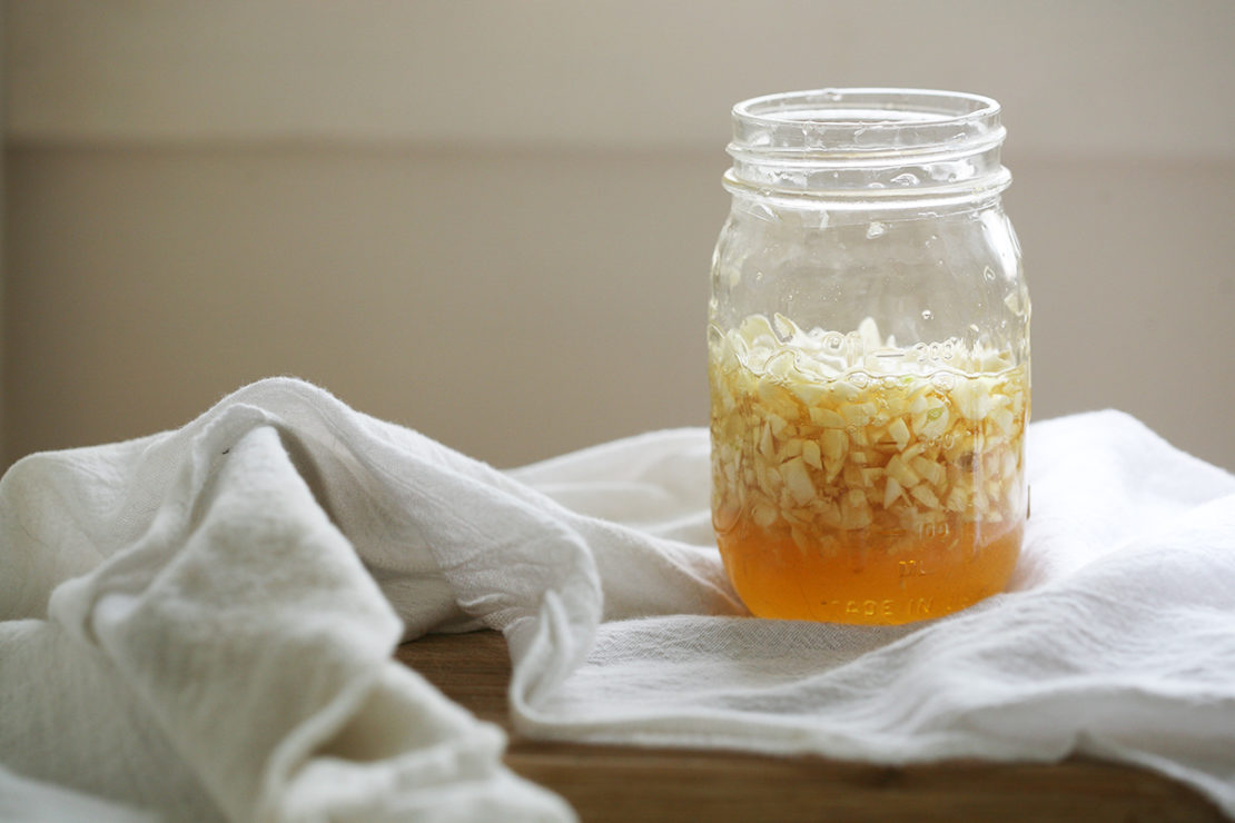 DIY Garlic Honey for For Cold & Flu Season Preparation