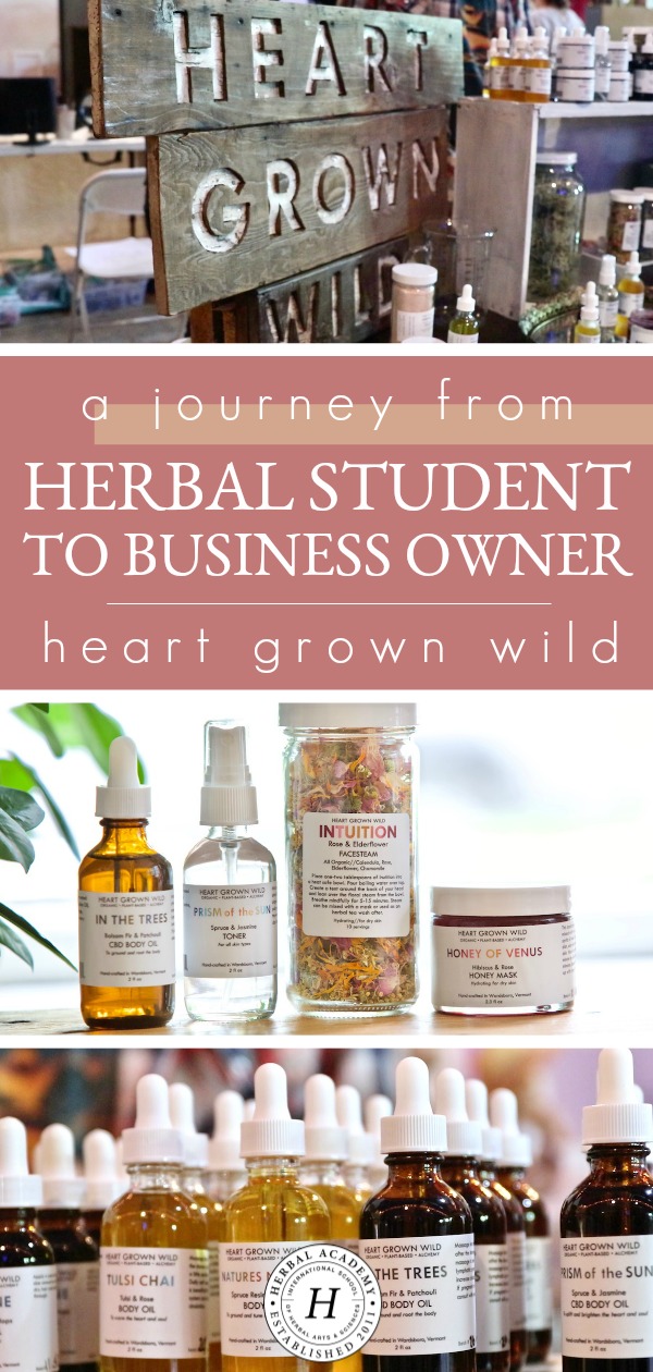 A Journey From Herbal Student To Business Owner: Heart Grown Wild | Herbal Academy | Get a behind the scenes glimpse at SantaLena Groves’ journey from Herbal Academy herbal student to business owner of Heart Grown Wild!