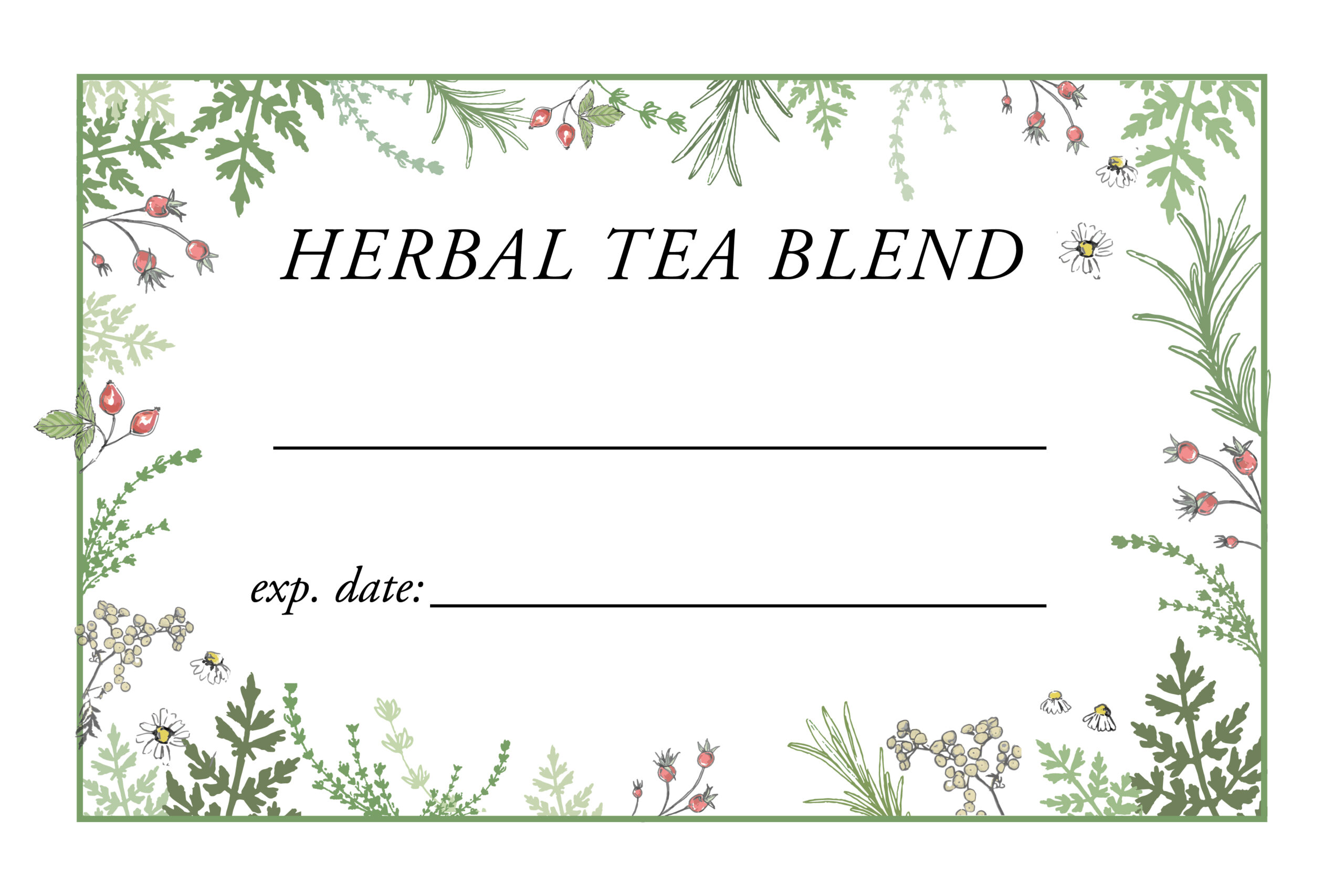 Herbal Tea Blend Label Greens4