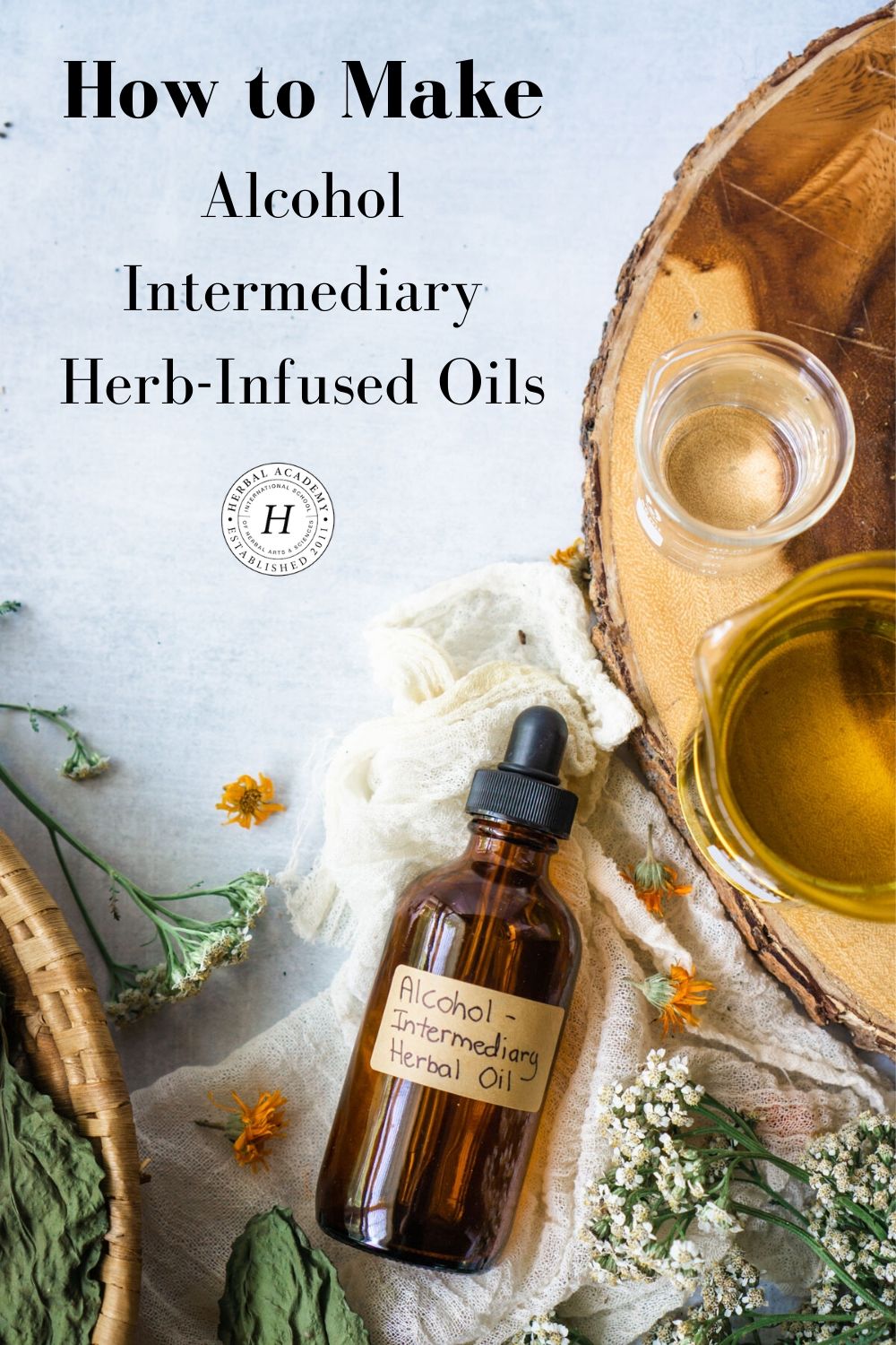 How to Make Alcohol Intermediary Herb-Infused Oils | Herbal Academy | With alcohol intermediary herb-infused oils you can save time, increase the shelf life of your oils, and create a stronger finished oil. 