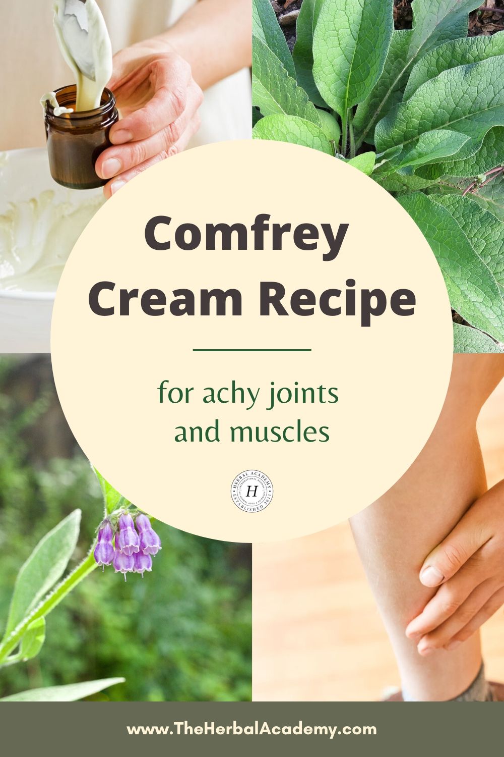 Comfrey Cream Recipe for Achy Joints and Muscles | Herbal Academy | Learn how to make this simple comfrey cream recipe featuring comfrey root tincture to ease achy joints and muscles naturally.