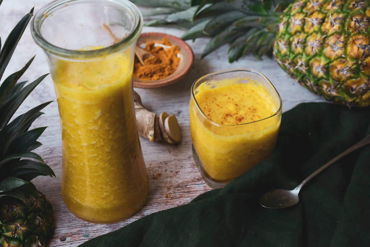 Ginger and Pineapple Anti-Inflammatory Smoothie  | Herbal Academy | This all-purpose, anti-inflammatory smoothie featuring pineapple, ginger, and turmeric is both tasty and beneficial.