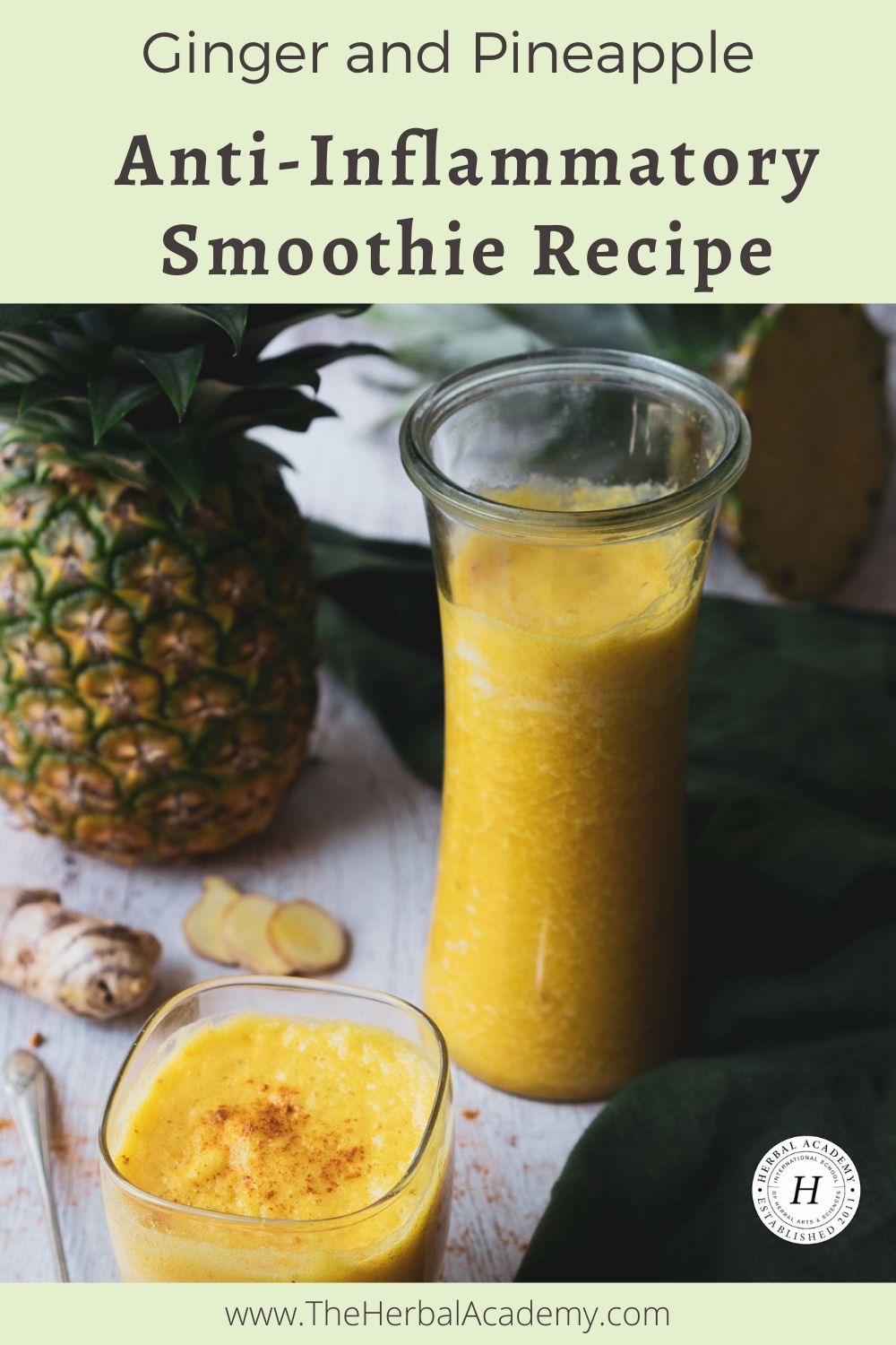 Ginger and Pineapple Anti-Inflammatory Smoothie  | Herbal Academy | This all-purpose, anti-inflammatory smoothie featuring pineapple, ginger, and turmeric is both tasty and beneficial.