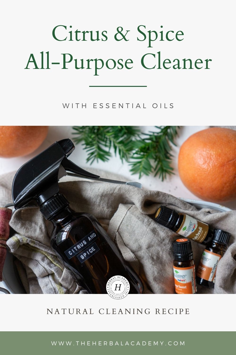 Citrus and Spice: DIY All-Purpose Cleaner | Herbal Academy | This Citrus and Spice DIY All-Purpose Cleaner recipes uses essential oils and is a wonderful option for cleaning most hard surfaces.