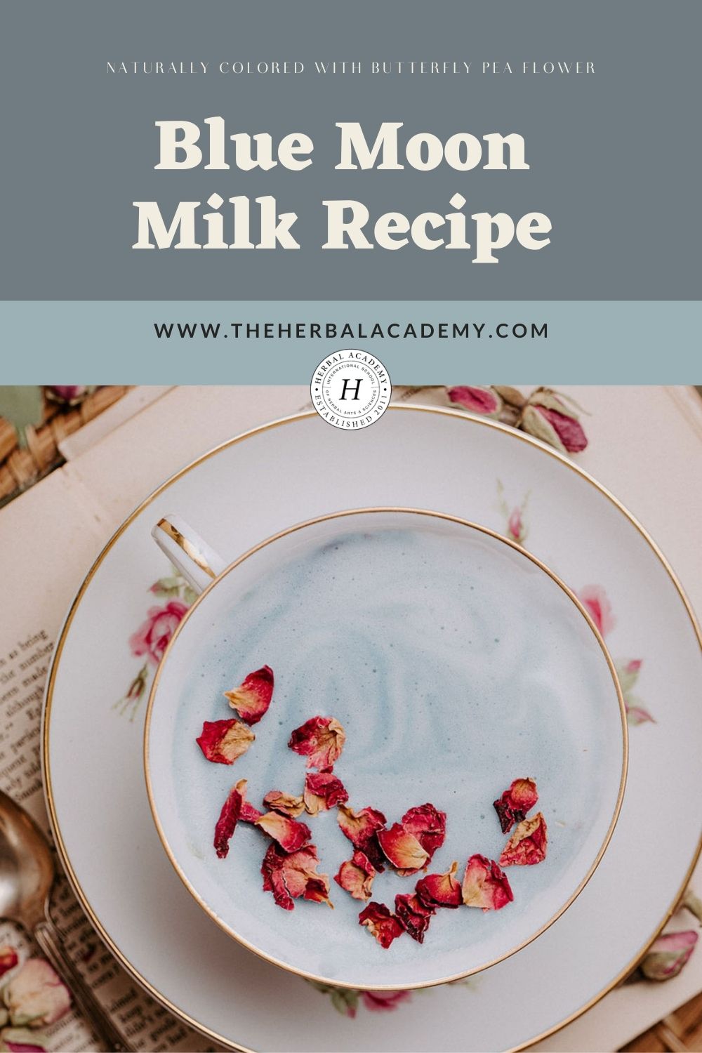 Pinterest graphic for blue moon milk recipe