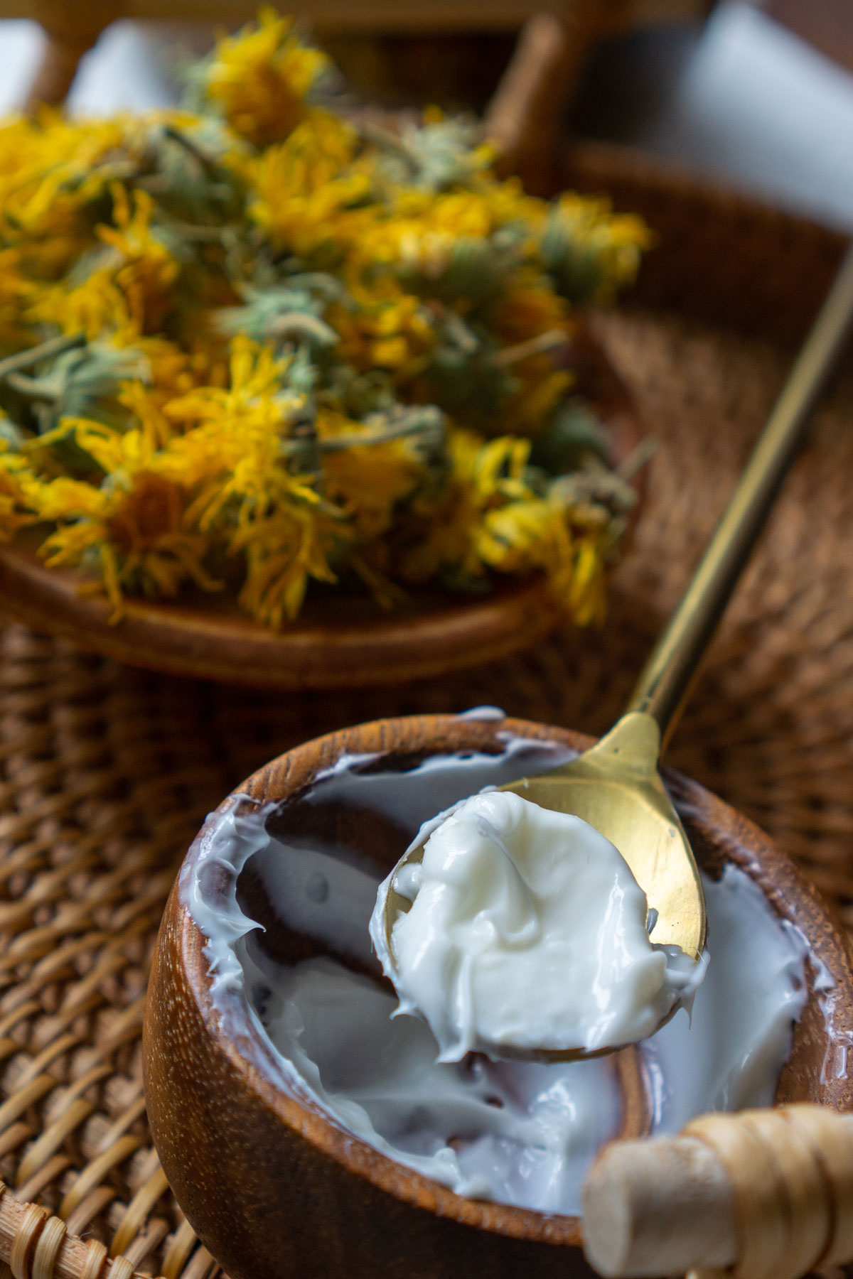 Calendula cream recipe in the making