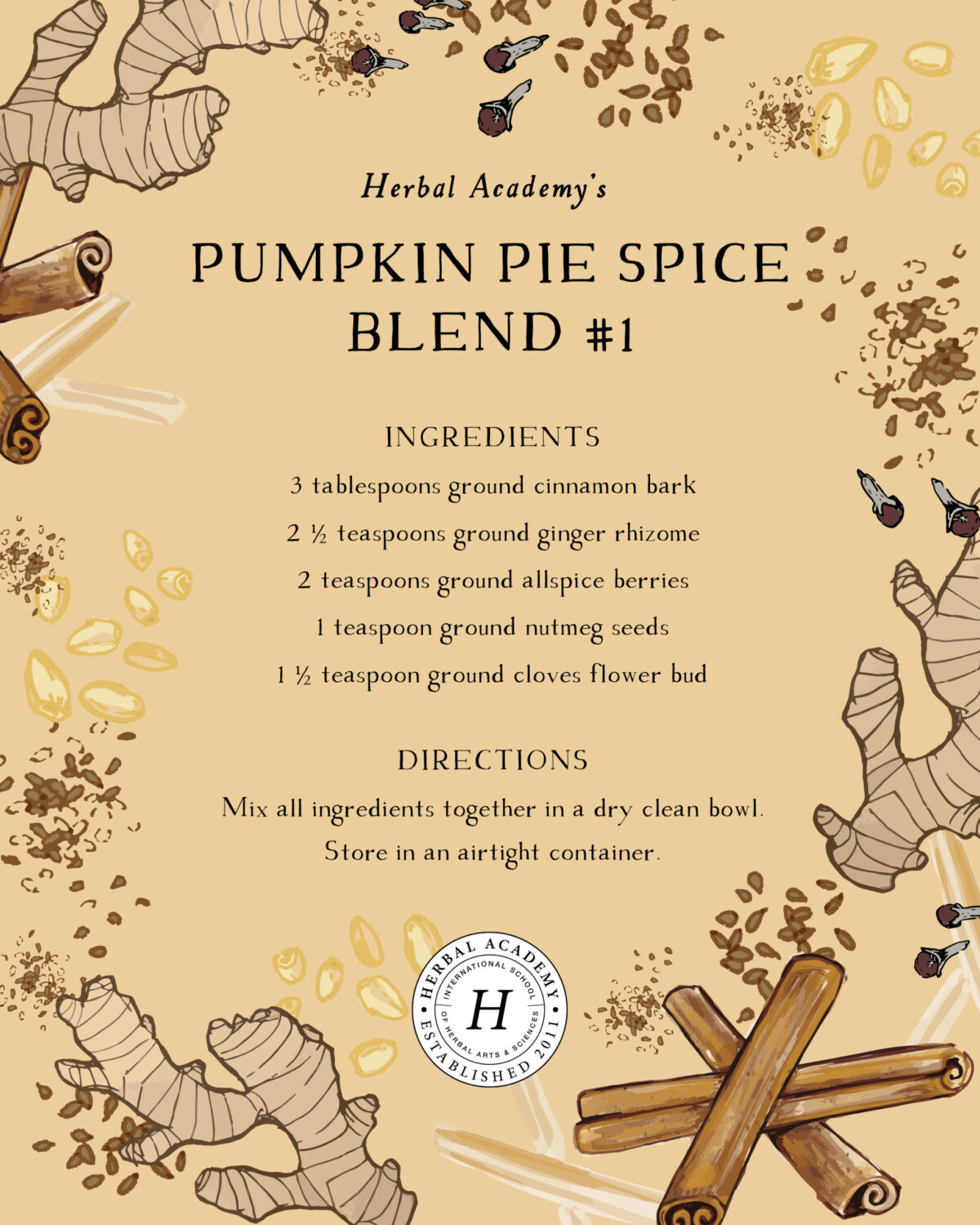 Make Your Own Apple and Pumpkin Pie Spice Blends | The Herbal Academy | Creating the best apple or pumpkin pie spice blend for your fall desserts is a simple matter of blending together common kitchen spices. 