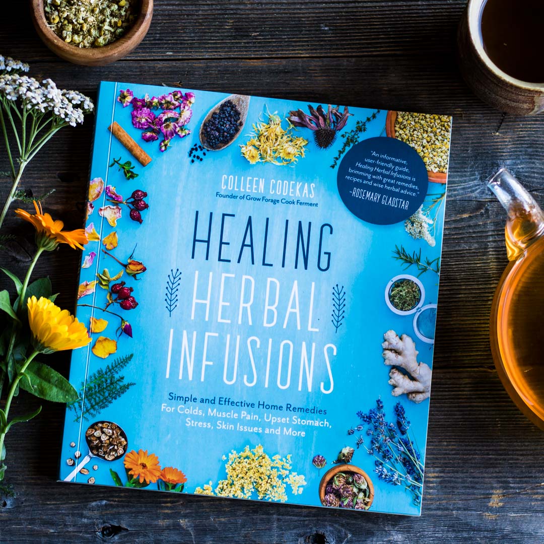 Book named "healing herbal infusions" by Colleen Codekas