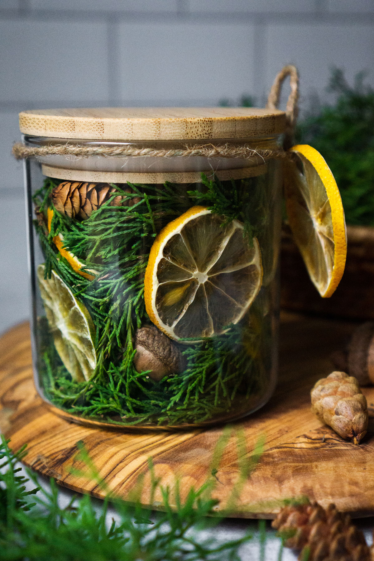 Woodland Winter Stovetop potpourri blend in a jar