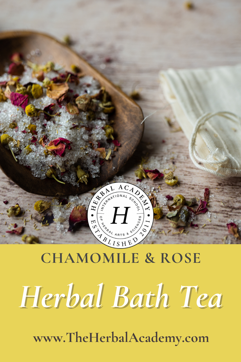 Herbal Bath Tea with Chamomile & Rose Herbal Academy