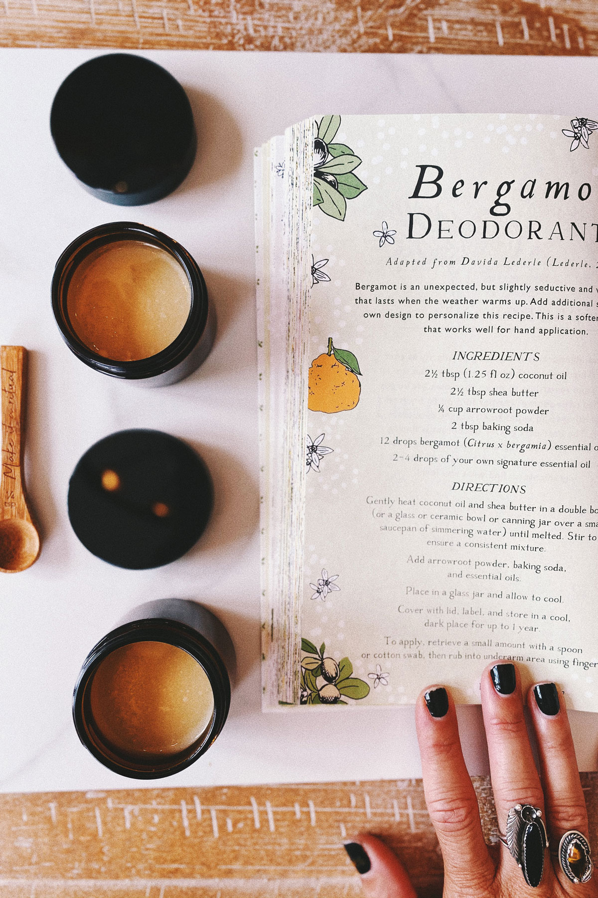 Heather Skasick making Bergamot Deodorant with Herbal Academy recipe