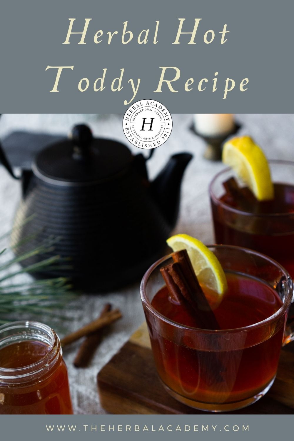 Herbal Hot Toddy Mocktail Recipe Pinterest Graphic