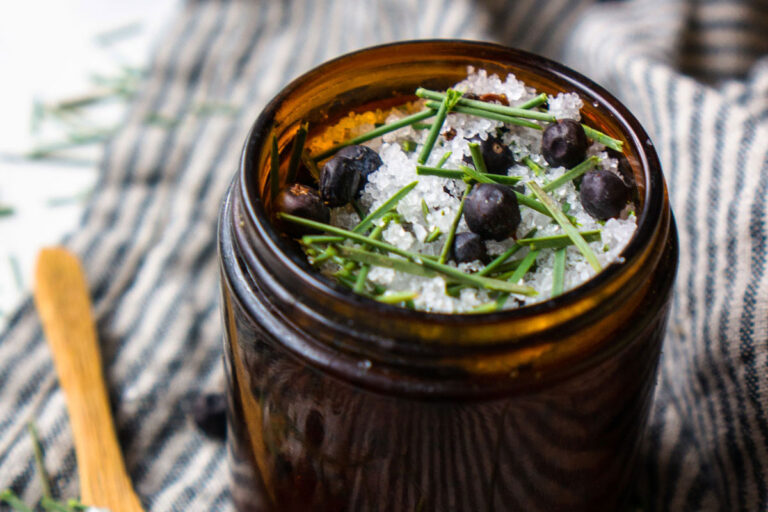 Evergreen Forest Bath Salts Recipe with Juniper and Pine Herbal Academy