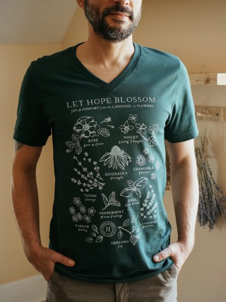 Let Hope Blossom Botanical Tshirt by Herbal Academy - Language of Flowers Shirt