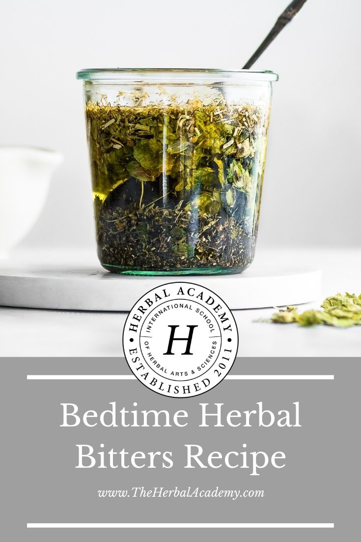 Bedtime Herbal Bitters Recipe | Herbal Academy | Tinctures are an excellent way to make and use bitter herbs. Check out this herbal bitters recipe for digestion!